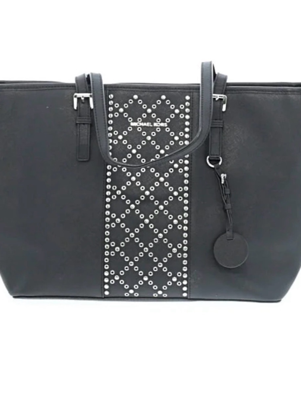 Michael Kors Black Studded Tote/Laptop Bag